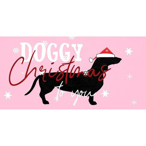 Doggy Christmas White Modern Wood Framed Art Print by Phillip, Jamie