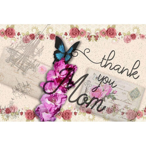 Thanks Mom Gold Ornate Wood Framed Art Print with Double Matting by Phillip, Jamie