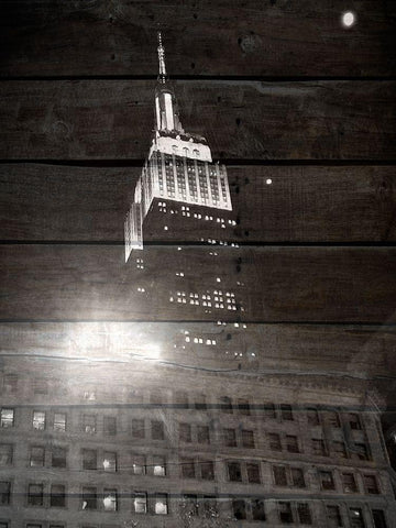 Good Night New York Black Ornate Wood Framed Art Print with Double Matting by Phillip, Jamie