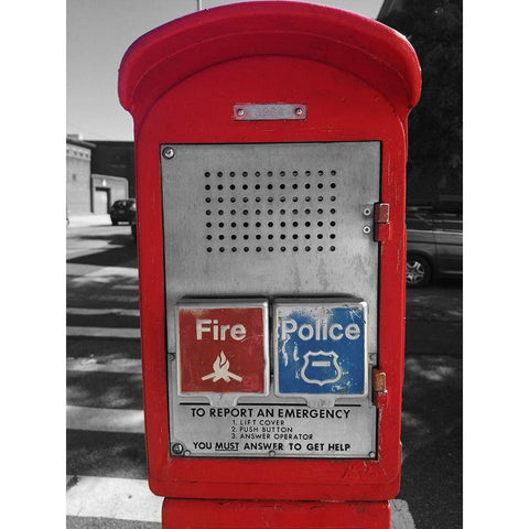 Emergency New York Black Modern Wood Framed Art Print with Double Matting by Phillip, Jamie