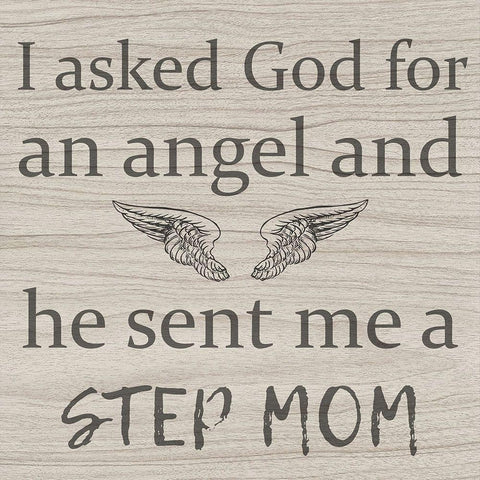 Angel Mom Black Modern Wood Framed Art Print by Phillip, Jamie