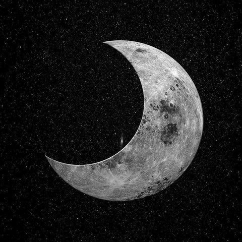 Night Moon White Modern Wood Framed Art Print by Phillip, Jamie