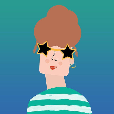 Girly 3 Gold Ornate Wood Framed Art Print with Double Matting by Phillip, Jamie