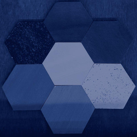 Midnight Shapes Black Modern Wood Framed Art Print with Double Matting by Phillip, Jamie