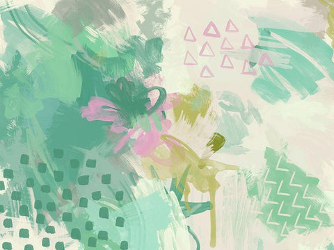 Walk in the Park White Modern Wood Framed Art Print with Double Matting by Urban Road