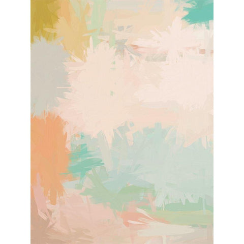 Pastel Palms Black Modern Wood Framed Art Print with Double Matting by Urban Road