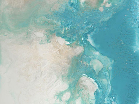 Blue Marble White Modern Wood Framed Art Print with Double Matting by Urban Road