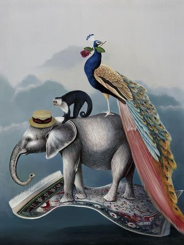 A Grand Adventure  White Modern Wood Framed Art Print with Double Matting by Urban Road