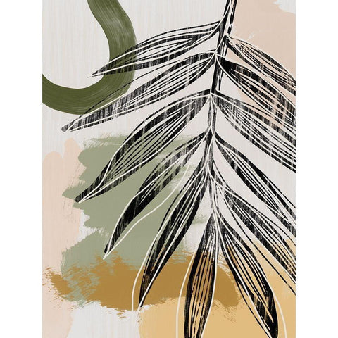 Palmier II  Black Modern Wood Framed Art Print with Double Matting by Urban Road