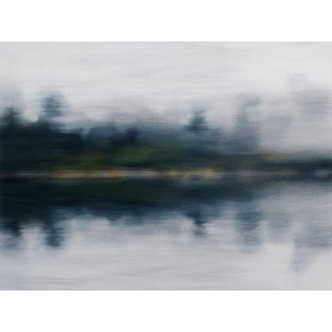 Upon Reflection Black Modern Wood Framed Art Print with Double Matting by Urban Road