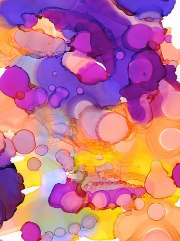 Violets and Sunflowers White Modern Wood Framed Art Print with Double Matting by Urban Road