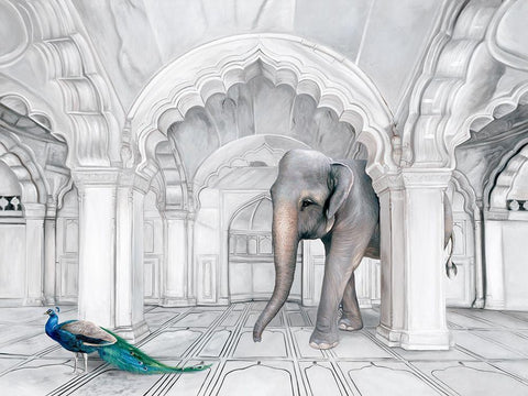 Follow the Leader White Modern Wood Framed Art Print with Double Matting by Urban Road