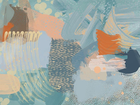 Thames  White Modern Wood Framed Art Print with Double Matting by Urban Road