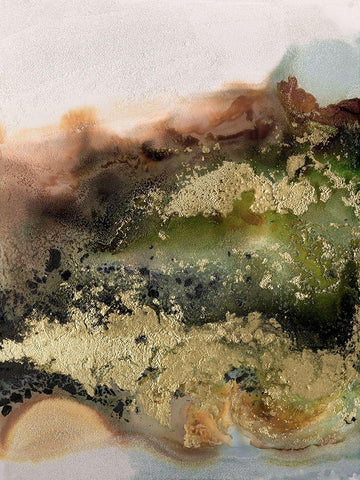 Gold Fever III White Modern Wood Framed Art Print with Double Matting by Urban Road