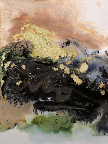 Gold Fever IV White Modern Wood Framed Art Print with Double Matting by Urban Road