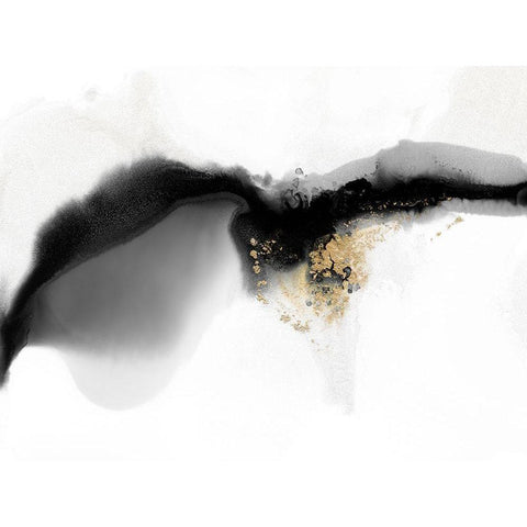 Rorshach II Black Modern Wood Framed Art Print with Double Matting by Urban Road