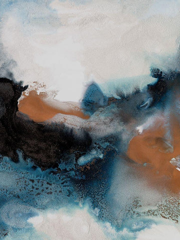 Water and Earth II White Modern Wood Framed Art Print with Double Matting by Urban Road