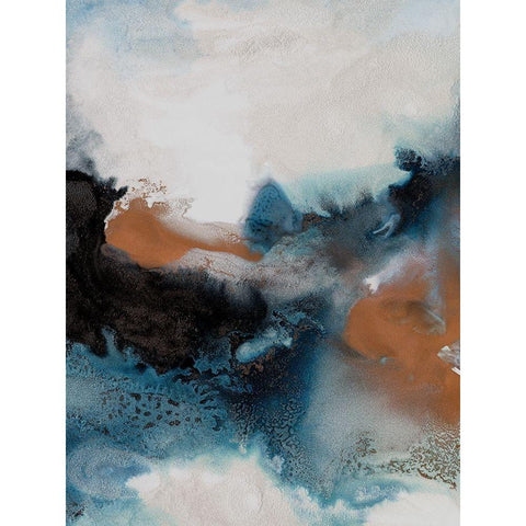 Water and Earth II Black Modern Wood Framed Art Print by Urban Road