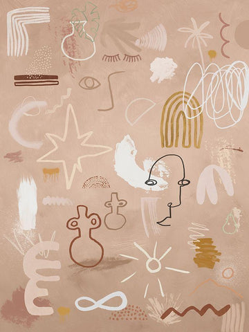 Cave Drawings Black Ornate Wood Framed Art Print with Double Matting by Urban Road