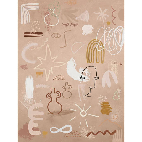 Cave Drawings White Modern Wood Framed Art Print by Urban Road