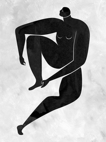 Lydia Cut-Out I White Modern Wood Framed Art Print with Double Matting by Urban Road