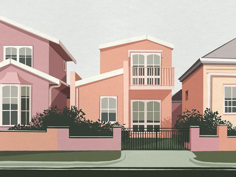 Toorak Black Ornate Wood Framed Art Print with Double Matting by Urban Road