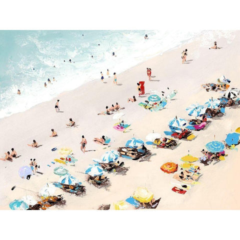 Sunbathers Black Modern Wood Framed Art Print with Double Matting by Urban Road