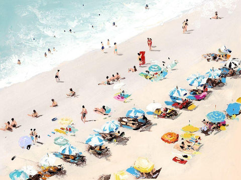 Sunbathers White Modern Wood Framed Art Print with Double Matting by Urban Road