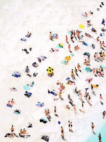 Beach Life White Modern Wood Framed Art Print with Double Matting by Urban Road