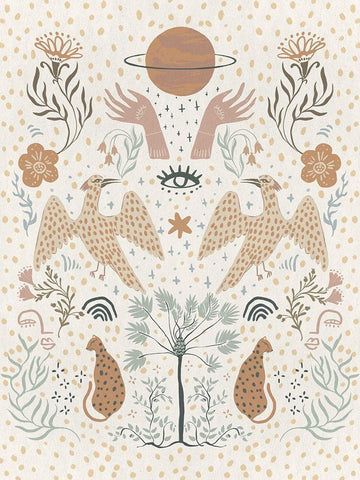 Cosmic Creatures White Modern Wood Framed Art Print with Double Matting by Urban Road