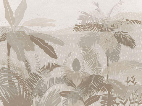 Neutral Tropics White Modern Wood Framed Art Print with Double Matting by Urban Road