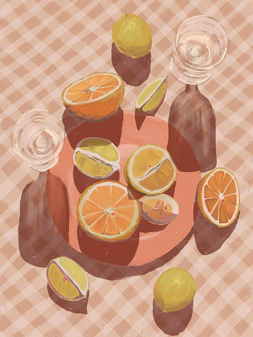 Slice of Orange White Modern Wood Framed Art Print with Double Matting by Urban Road