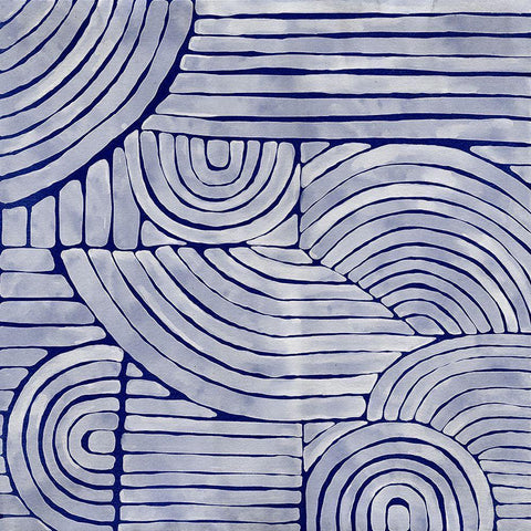 Mazy Thoughts II White Modern Wood Framed Art Print with Double Matting by Urban Road