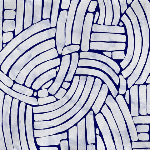 Stone Path II White Modern Wood Framed Art Print with Double Matting by Urban Road