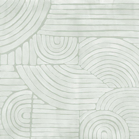 Mazy Thoughts III White Modern Wood Framed Art Print with Double Matting by Urban Road