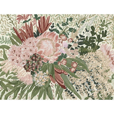 Telopea II Black Modern Wood Framed Art Print with Double Matting by Urban Road