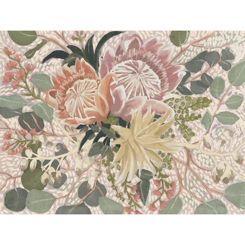 Floral Blush I White Modern Wood Framed Art Print by Urban Road