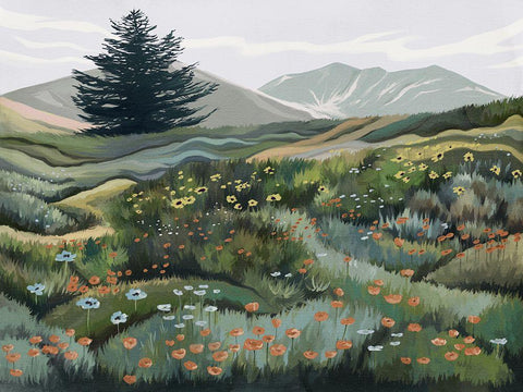 Mountain of Hope White Modern Wood Framed Art Print with Double Matting by Urban Road