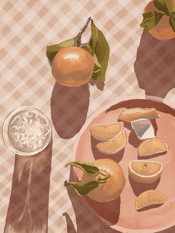 Sunset Mandarins Black Ornate Wood Framed Art Print with Double Matting by Urban Road