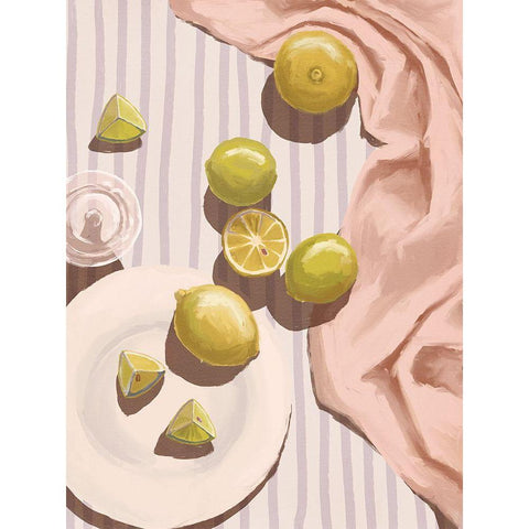 Sour Pink Gold Ornate Wood Framed Art Print with Double Matting by Urban Road