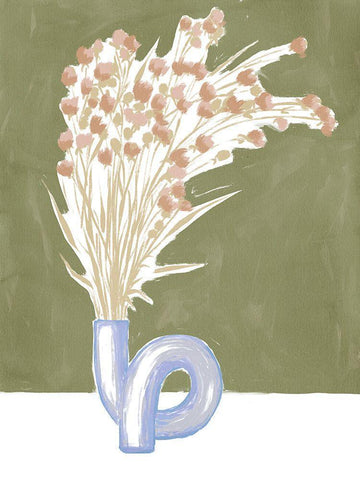 Villa Bloom II White Modern Wood Framed Art Print with Double Matting by Urban Road