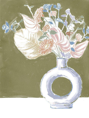 Villa Bloom I White Modern Wood Framed Art Print with Double Matting by Urban Road