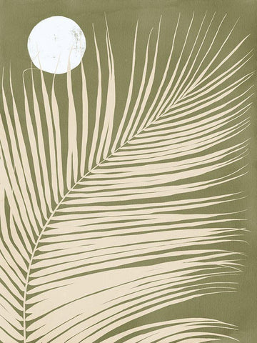 Under the Moonlight I Green White Modern Wood Framed Art Print with Double Matting by Urban Road