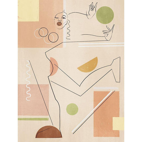 Dancer White Modern Wood Framed Art Print by Urban Road