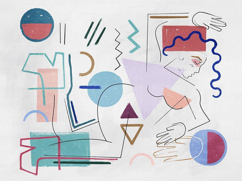 Muse White Modern Wood Framed Art Print with Double Matting by Urban Road