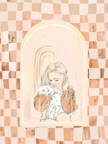 Fluffball Black Ornate Wood Framed Art Print with Double Matting by Urban Road