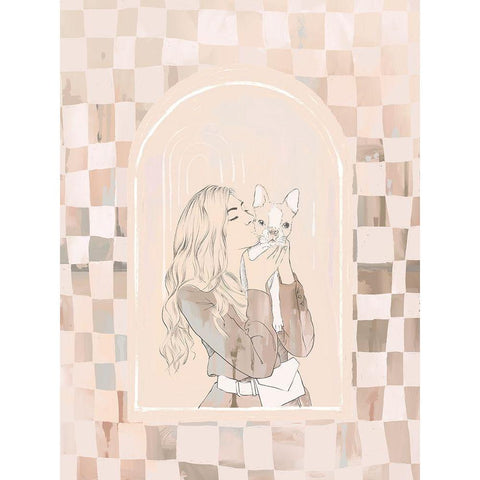 Kisses Black Modern Wood Framed Art Print with Double Matting by Urban Road