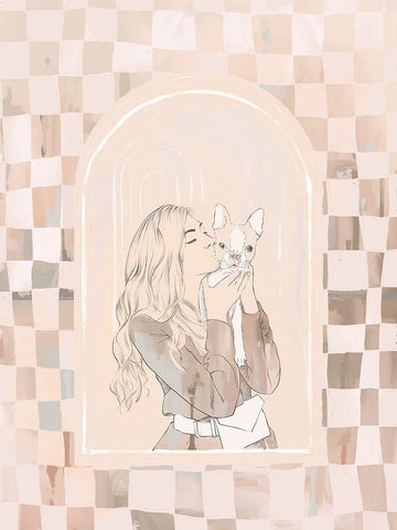 Kisses White Modern Wood Framed Art Print with Double Matting by Urban Road