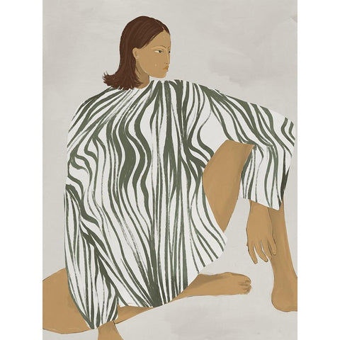 Delilah Daring Black Modern Wood Framed Art Print with Double Matting by Urban Road