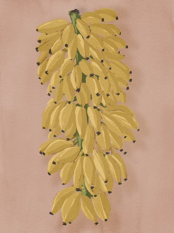 Platano I Pink White Modern Wood Framed Art Print with Double Matting by Urban Road